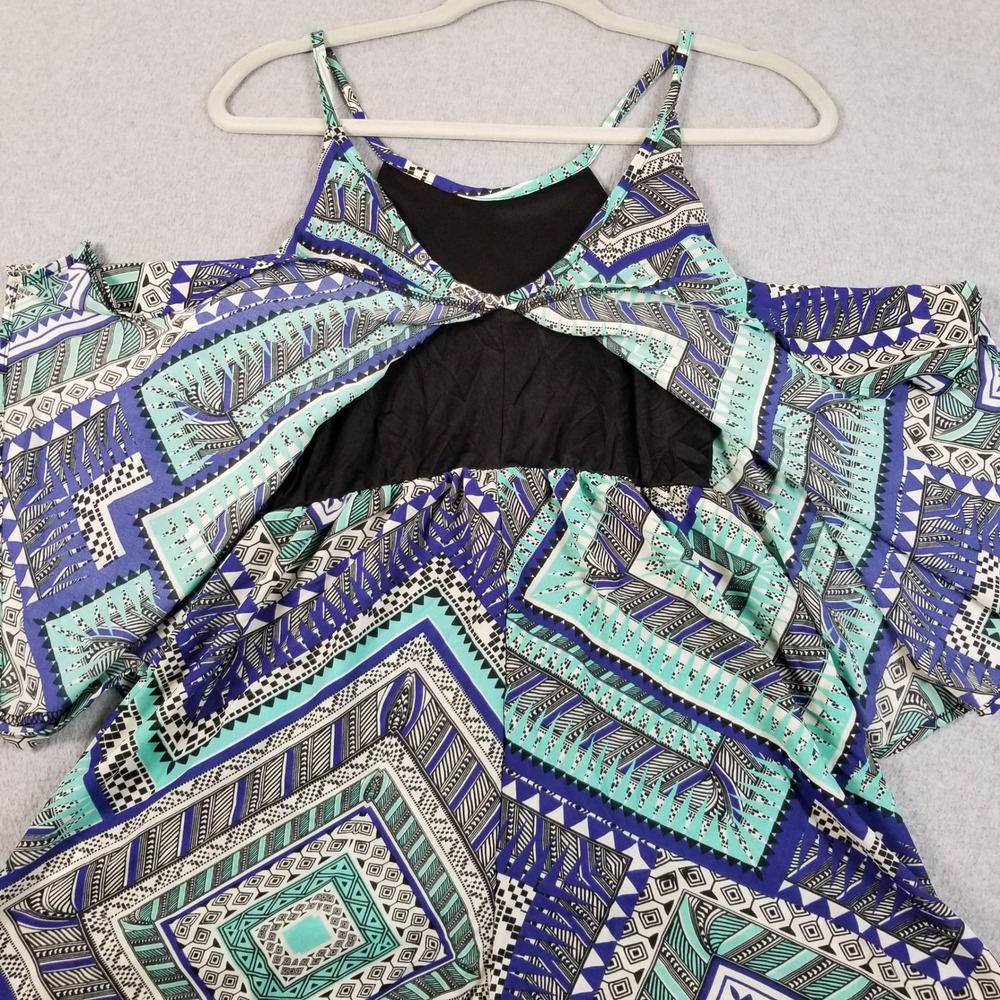 The Vanity Room Romper Womens S Small Geometric Tribal Boho Sleeveless Summer - Picture 4 of 11